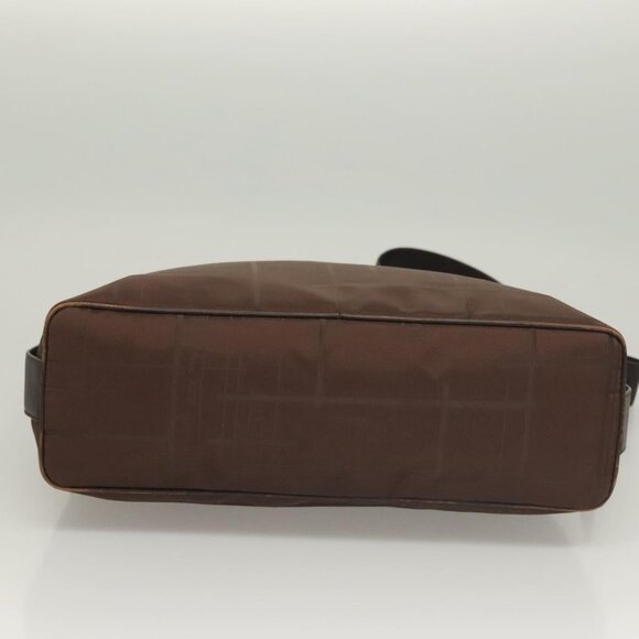 Salvatore Ferragamo Shoulder Bag Nylon Leather Brown Silver Auth - Picture 13 of 16